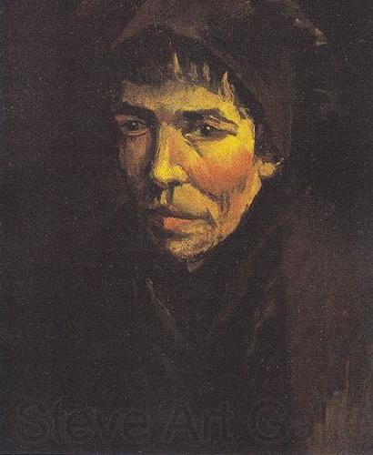 Vincent Van Gogh Head of a Peasant Woman with a dark hood France oil painting art